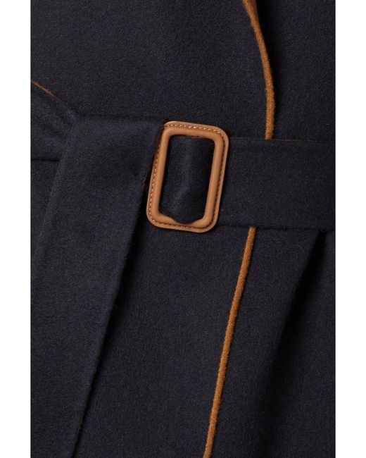 Loro Piana Blue Reversible Belted Cashmere Coat