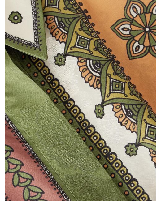 ALÉMAIS Gray Contina Printed Satin-Jacquard Shirt