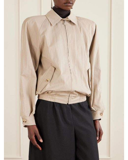 Magda Butrym Natural Embroidered Cotton-Blend Jacket