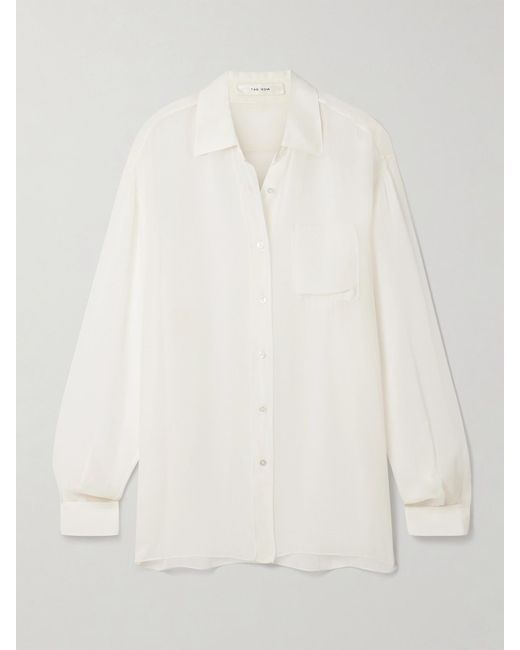 The Row Natural Nesson Chiffon Shirt