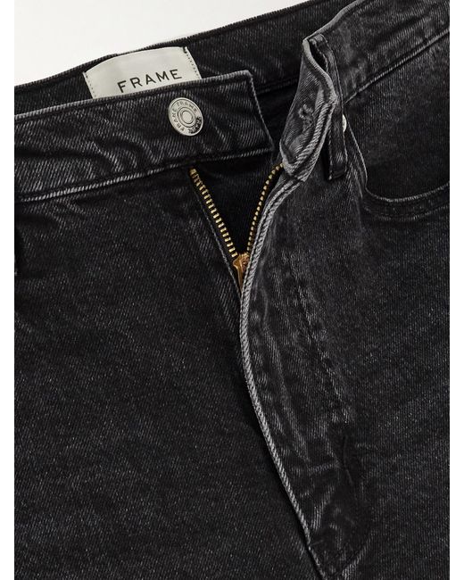 FRAME Black The Wide Cropped High-Rise Wide-Leg Jeans