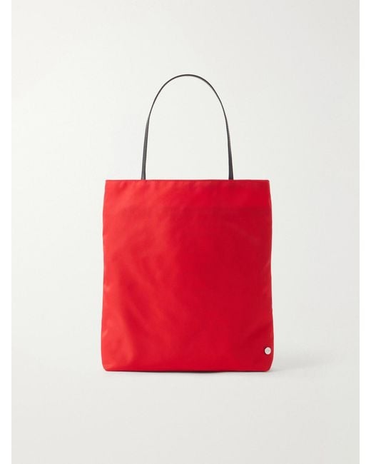 Valesque Red Thea Leather-Trimmed Nylon Tote Bag
