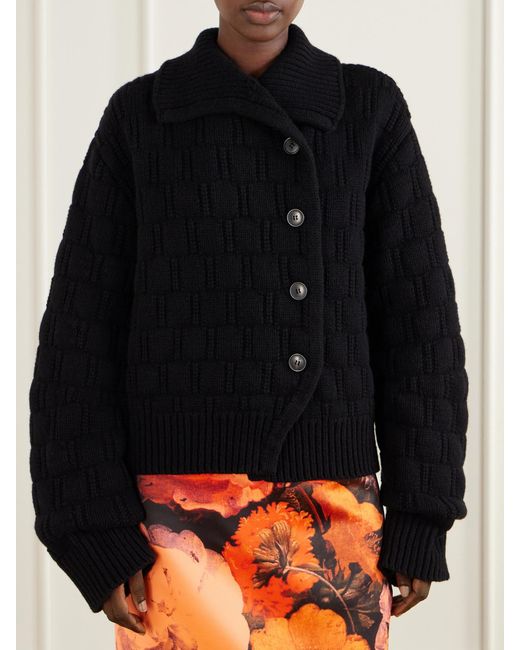 Dries Van Noten Black Wool And Cashmere-Blend Sweater