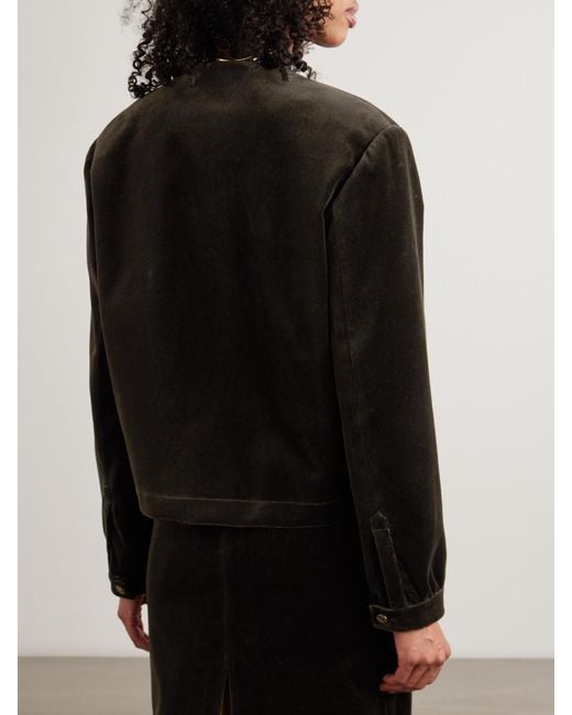 Blazé Milano Black Jealousy Gliss Bolero Cotton-Velvet Jacket
