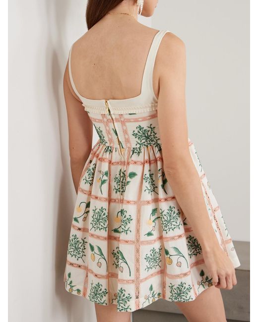 Agua Bendita White Barbara Minikleid Aus Baumwolle Mit Stickereien Und Rüschen