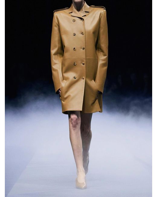 Khaite Natural Sadra Double-Breasted Leather Coat