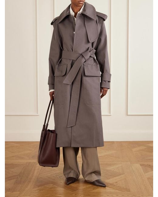Victoria Beckham Brown Philippa Belted Cotton Trench Coat