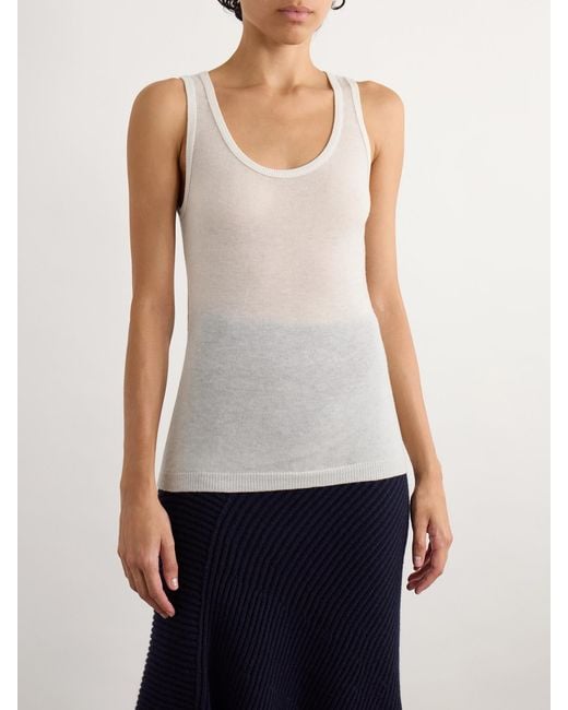 Alaïa White Wool-Blend Tank