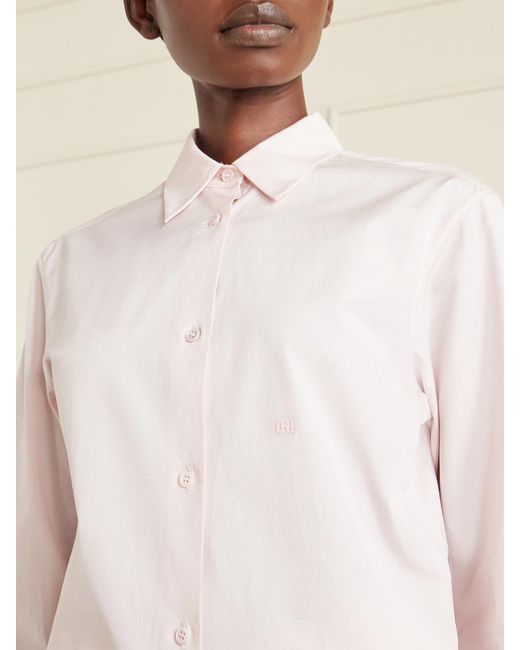 Gabriela Hearst Pink Reyes Cotton-Poplin Shirt