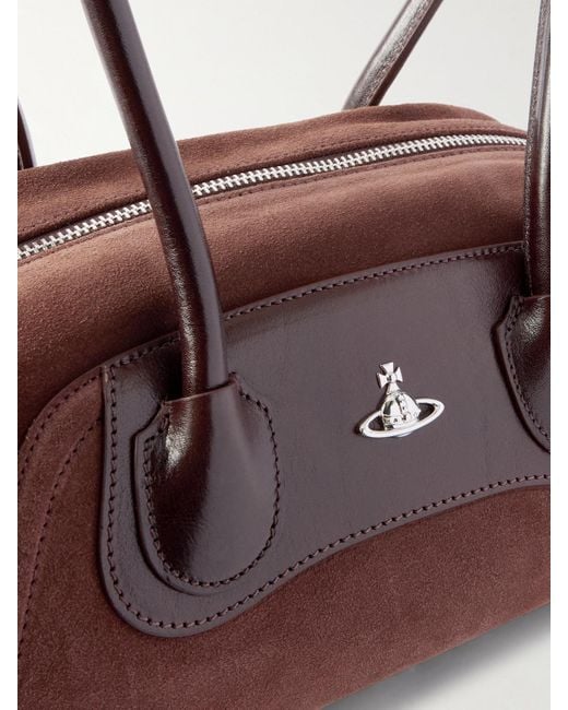 Vivienne Westwood Brown Shirley Kleine Schultertasche Aus Veloursleder Mit Lederbesätzen