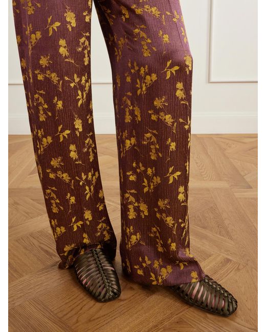 Dries Van Noten Green Braided Satin Ballet Flats