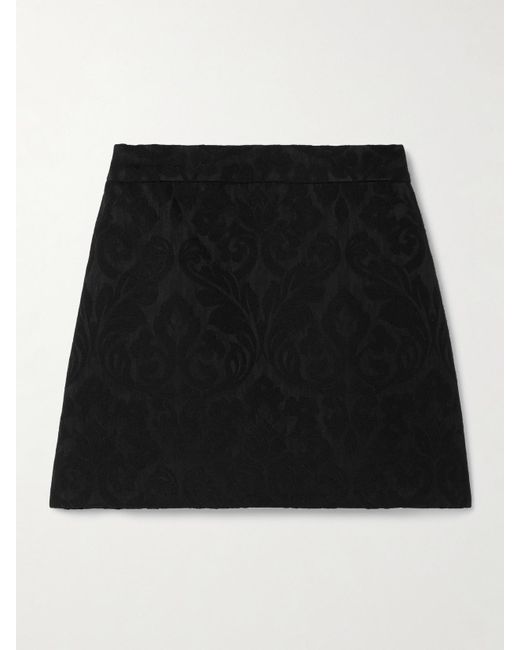Chloé Black Wool-Blend Jacquard Mini Skirt