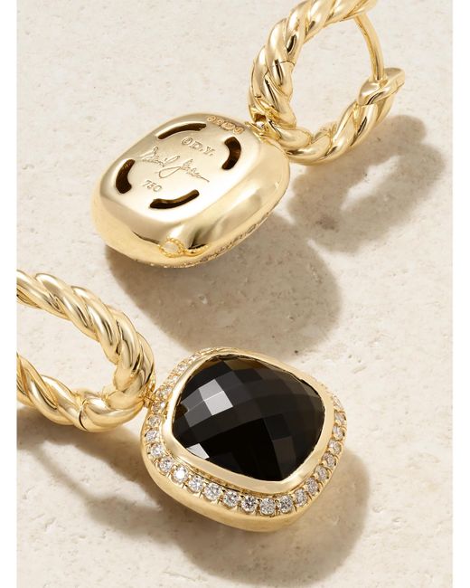 David Yurman Natural Albion 18-Karat, Onyx And Diamond Earrings