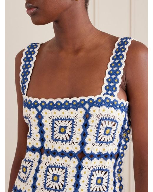 ALÉMAIS Blue Dolly Crochet Cotton Dress