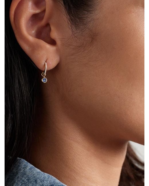Boucle D'Oreille Unique En Or 10 Carats (416/1000) Saphir Et Diamants Orchid STONE AND STRAND en coloris Natural