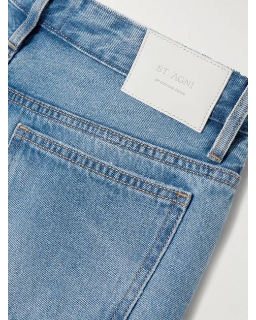St. Agni Blue Outland Denim 90S Low-Rise Straight-Leg Organic Jeans