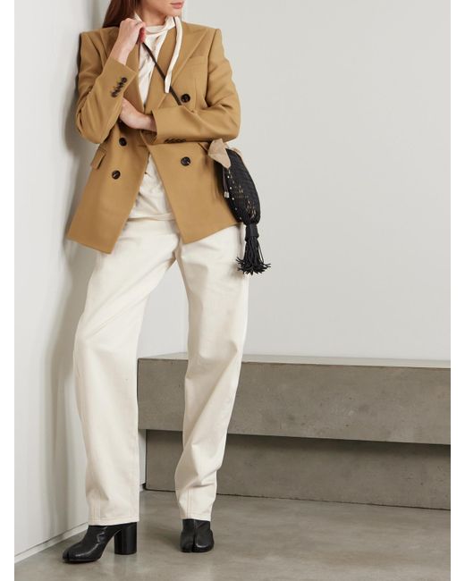 Lemaire White Twisted Hoch Sitzende Barrel-Jeans