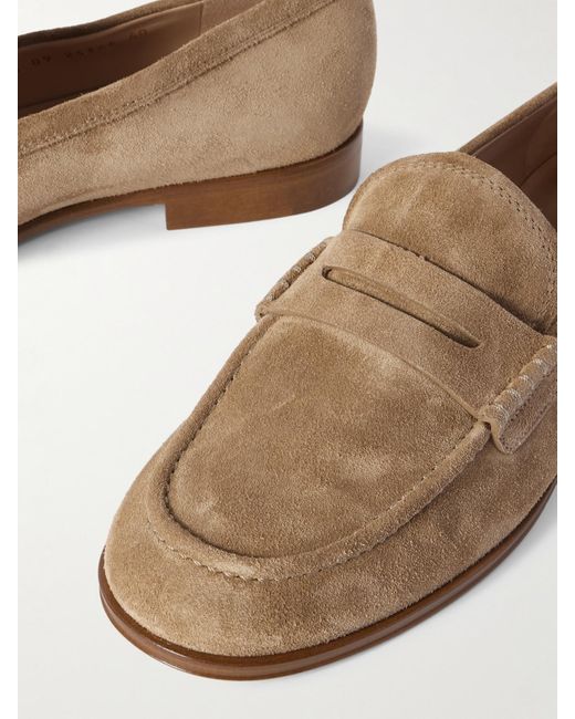 Gianvito Rossi Natural Georgie Suede Loafers