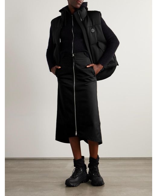 Moncler Genius Black Edward Enninful Cotton-Twill Midi Skirt