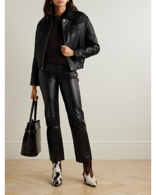 Nour Hammour Black Clint Jacke Aus Leder