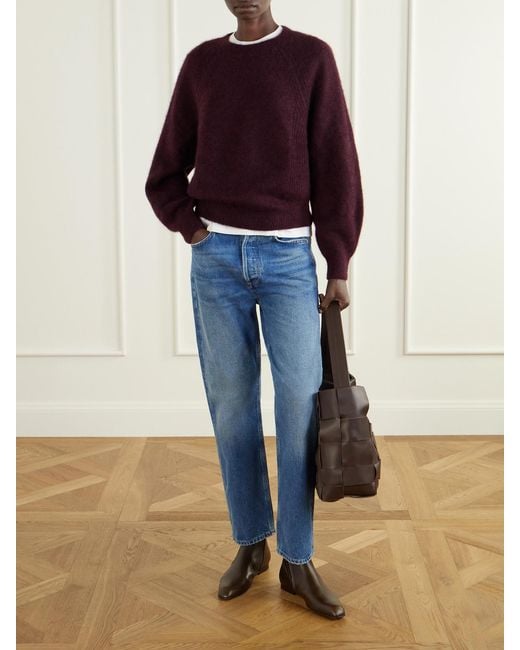 Allude Purple Cashmere And Silk-Blend Sweater