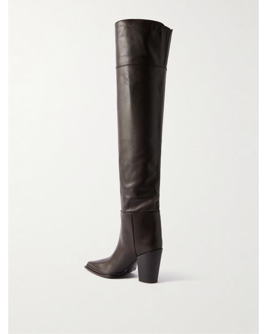 Jimmy Choo Black Cece 80 Leather Over-The-Knee Boots