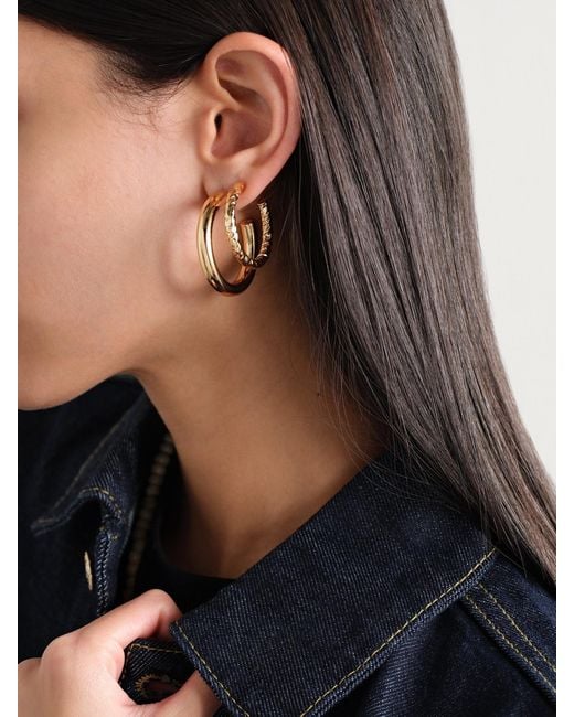 Jennifer Fisher Natural Natasha Mini-Plated Hoop Earrings