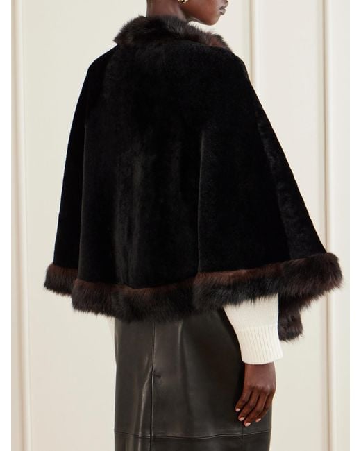 Nour Hammour Blue Shearling Shawl