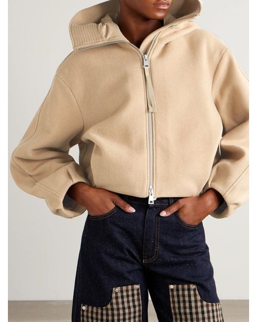 Canada Goose Natural Chilliwack Cropped Hooded Wool-Blend Felt Bomber Jacket