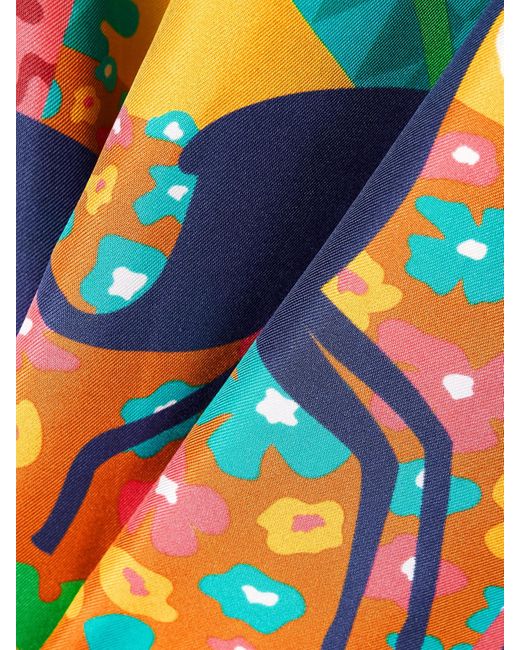 Emporio Sirenuse Yellow Louis Barthélemy Kelsy Hemd Aus Bedrucktem Seiden-Twill