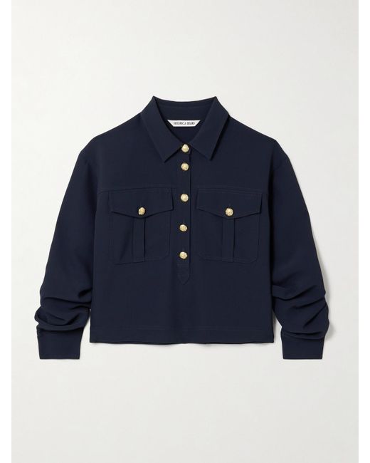 Veronica Beard Blue Colvin Oberteil Aus Twill