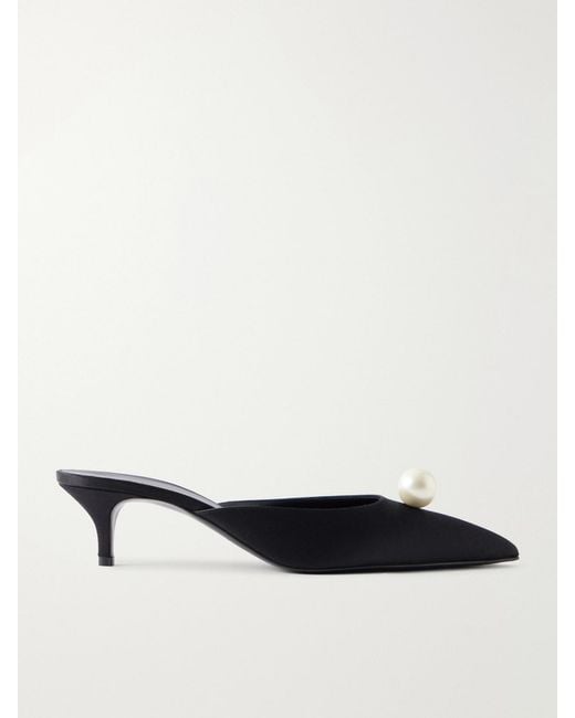 Magda Butrym White Satin Pumps