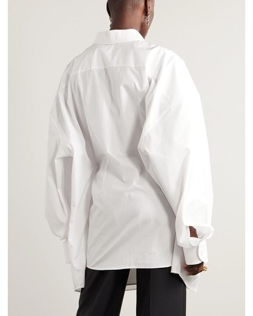 Marie Adam-Leenaerdt White Oversized Cotton-Poplin Shirt