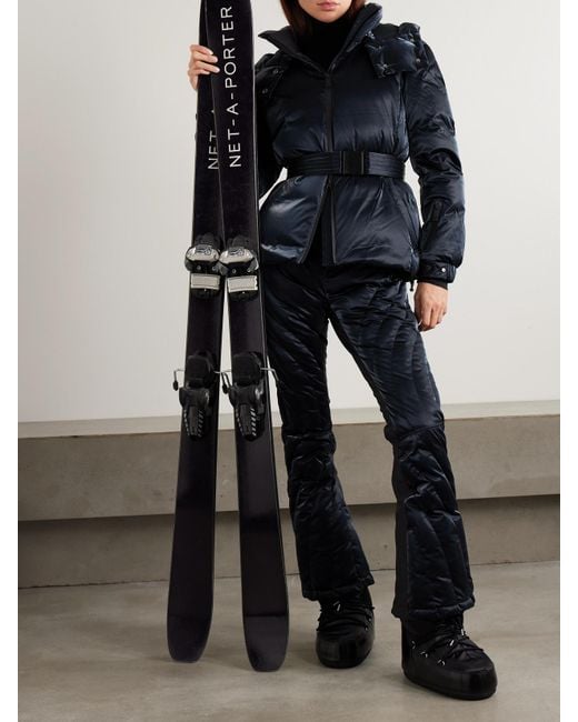 Perfect Moment Blue Johnnie Walker Candice Gesteppte Ski-Jacke Mit Daunenfüllung Und Gürtel