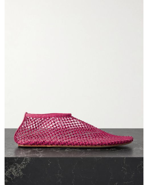 Christopher Esber Pink Minette Ballerinas Aus Mesh Mit Kristallen