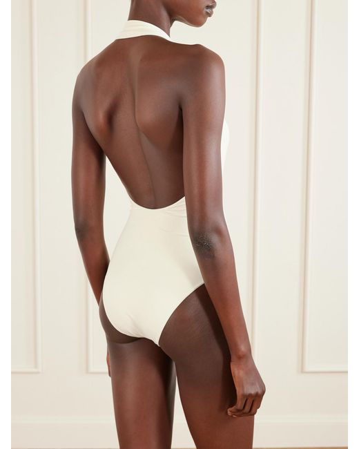 Maillot De Bain Dos Nu Et Paréo À Franges Tropicana Taller Marmo en coloris Natural