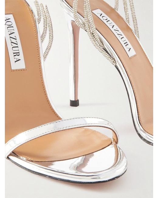 Aquazzura Wild At Heart 105 Crystal embellished Mirrored leather