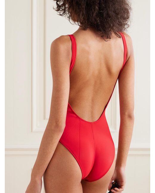 Lisa Marie Fernandez Red Jasmine Neoprene Swimsuit