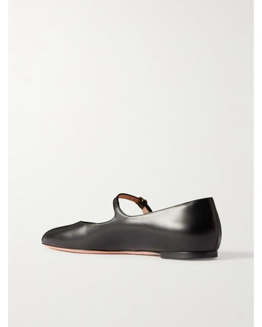 Bally White Banya Leather Mary Jane Ballet Flats