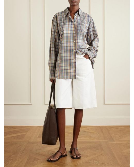 Totême Gray Checked Cotton Shirt