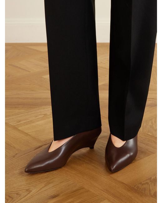 Jil Sander Brown Arc Leather Pumps