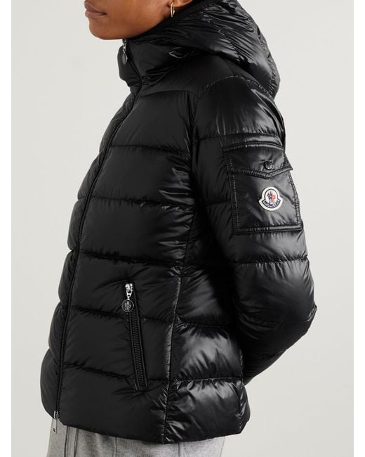 Moncler Black Gles Hooded Quilted Shell Down Jacket