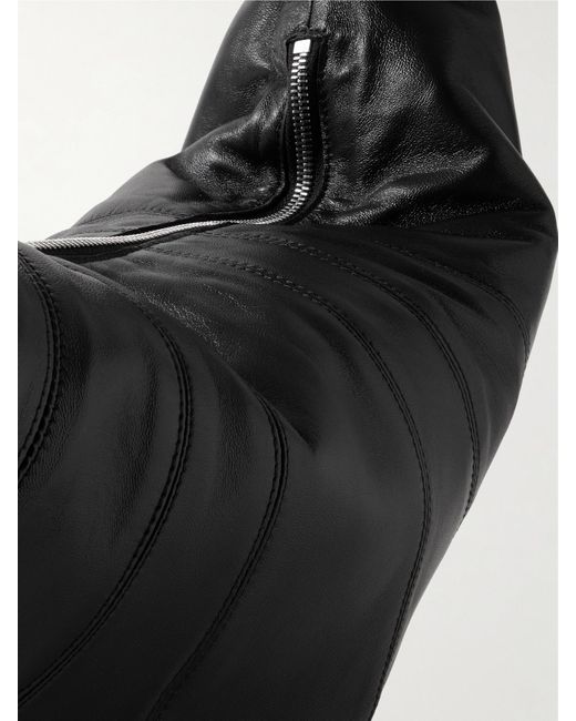 Lemaire Black Croissant Large Paneled Leather Shoulder Bag