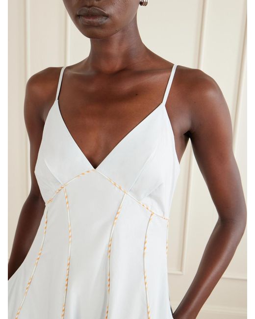 Rosie Assoulin White Cami Cotton Maxi Dress