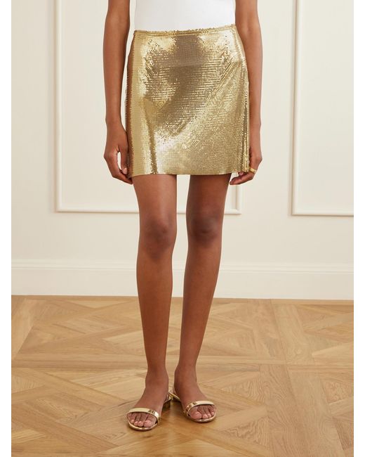Rabanne Natural Chainmail-Tone Mini Skirt