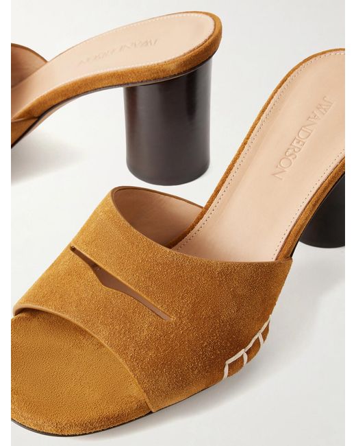 J.W. Anderson Natural Loafer Suede Mules