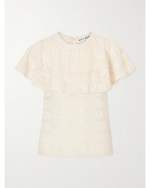 Alix Of Bohemia Natural Elsie Daisy Cotton-Lace Blouse