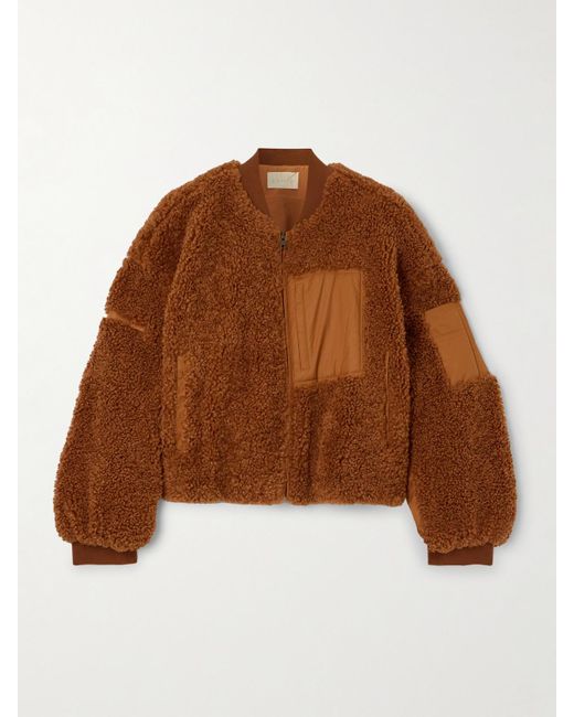 Ulla Johnson Brown Arlyn Shell-Trimmed Fleece Jacket