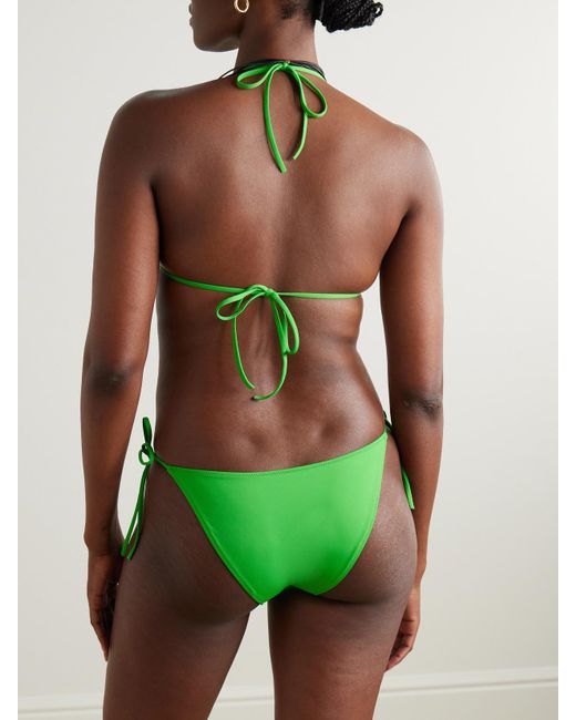 Lido Green Sessantaquattro Chain-Embellished Triangle Bikini