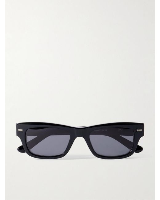 THISTLES Black The Jack Square-Frame Acetate Sunglasses